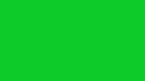 緑色のクロマキーの背景に 右を指す黒い輪郭の白い矢印のループアニメーション — ストック動画