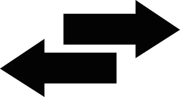 Векторная Иллюстрация Черного Силуэта Стрелок Указывающих Левое Правое Горизонтальные Направления — стоковый вектор
