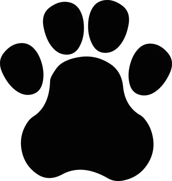 Vector Illustration Black Silhouette Animal Paw — Stock Vector