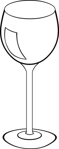 Ilustração Vetorial Copo Vinho Desenhado Preto Branco —  Vetores de Stock