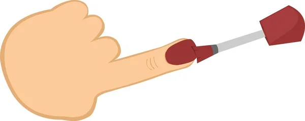 Şaret Parmağının Tırnağını Ojeyle Boyayan Bir Elin Vektör Çizimi — Stok Vektör