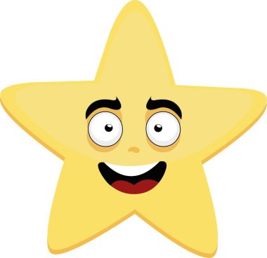 Mutlu bir ifadeyle bir çizgi film yıldızının vektör karakter çizimi