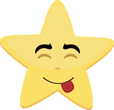 Lezzetli bir ifadesi olan bir çizgi film yıldızının vektör karakter çizimi.