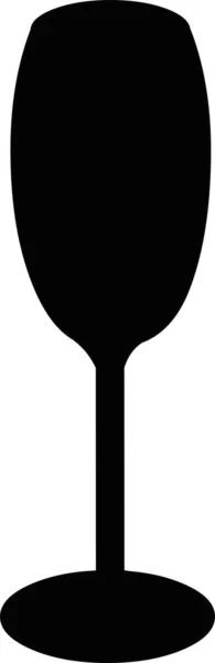 Векторная Иллюстрация Черного Силуэта Бокала Шампанского — стоковый вектор