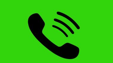Yeşil tuş arkaplanındaki bir telefon çağrısının canlandırma döngü simgesi