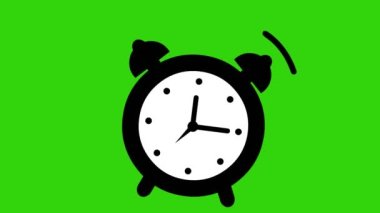 Alarm saat simgesinin yeşil krom anahtar arkaplanındaki döngü canlandırması