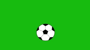 Yeşil renkli bir arka planda hareket eden bir futbol topunun video animasyonu