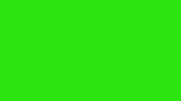 Loop Animation Black Arrow Moving Pointing Right Green Chroma Key — Stock Video