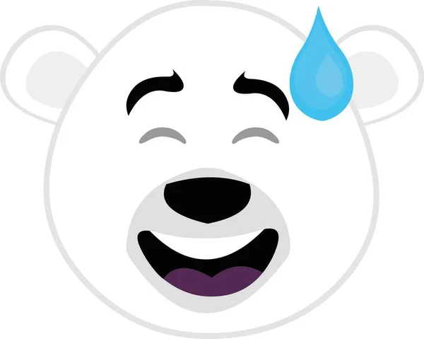 图上的是一只头脑发热 满头大汗的卡通人物北极熊的脸 — 图库矢量图片