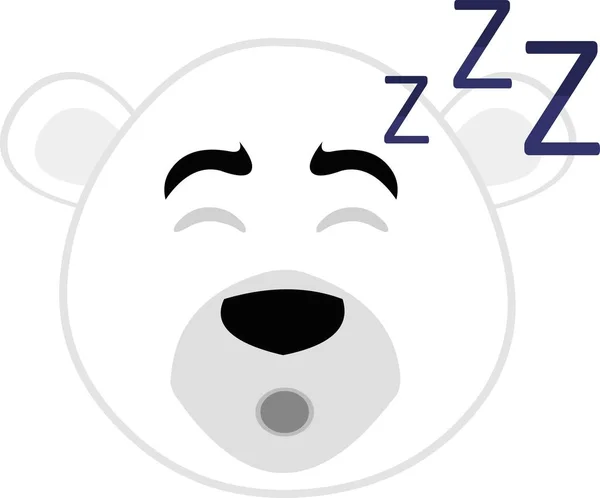 Vektorová Ilustrace Tváře Kresleného Medvěda Spícího — Stockový vektor