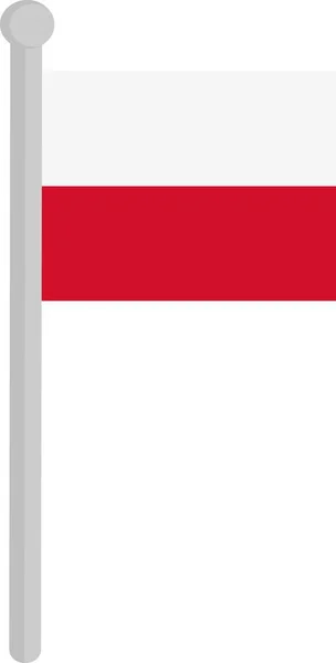 Vektor Ilustrasi Bendera Poland Pada Tiang Bendera - Stok Vektor