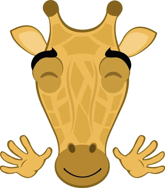 Vektor Illustration Des Gesichts Einer Cartoon Giraffe Mit Glücklichem Gesichtsausdruck — Stockvektor