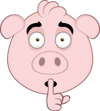 Çizgi film karakteri bir domuzun elinin işaret parmağıyla sessizlik istemesi gibi.