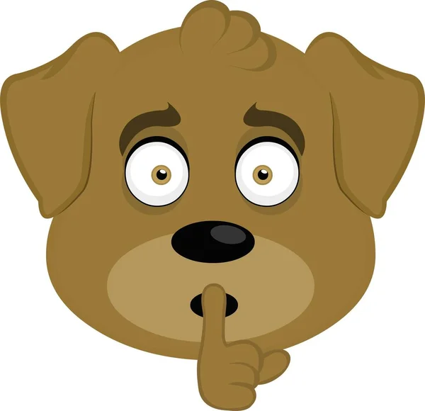 Vector Illustratie Van Emoticon Van Een Cartoon Hond Gezicht Vragen — Stockvector