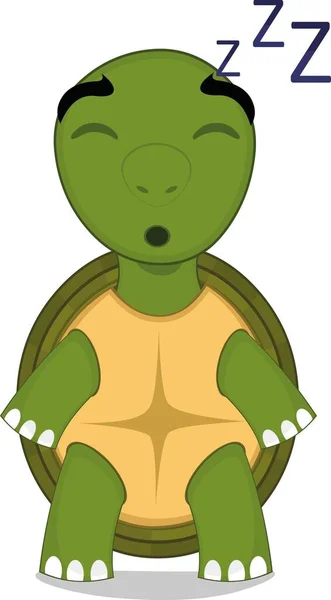 Vector Character Illustration Cartoon Turtle Sleeping — Stockový vektor