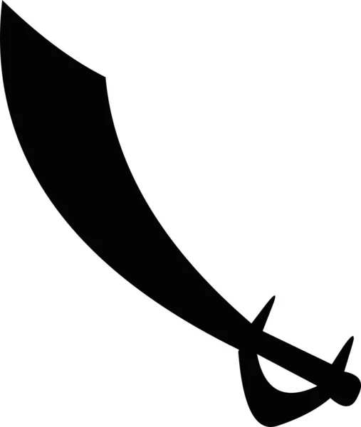 Vector Illustration Black Silhouette Saber Pirate Sword — Vector de stock