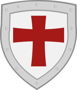 Vector illustration of a medieval warrior or knight shield