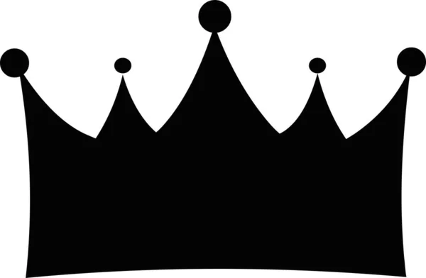 Vector Icon Black Color Silhouette Illustration King Queen Crown — Stockvektor