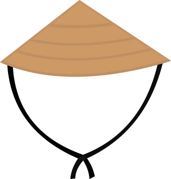 Vector Illustration Traditional Chinese Hat Conical Shape — Vector de stock