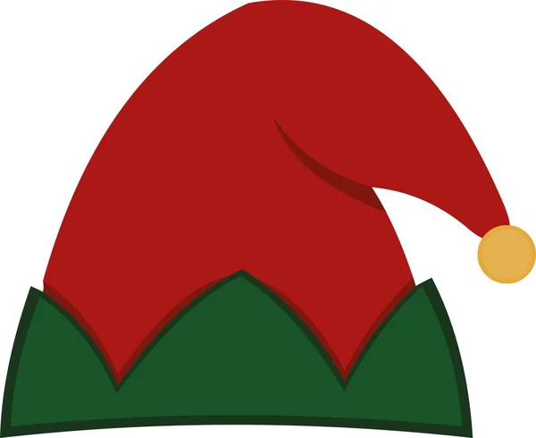 Vector Illustration Christmas Elf Hat — Vector de stock