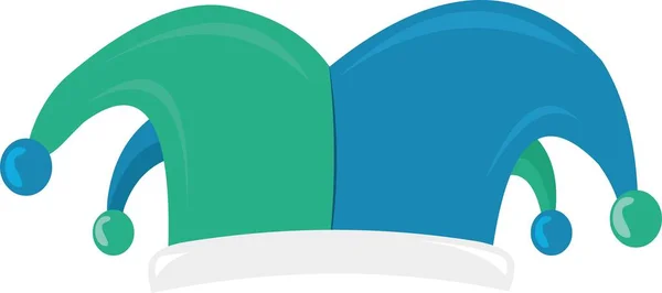 Illustrazione Vettoriale Del Cappello Arlecchino Colore Verde Blu — Vettoriale Stock