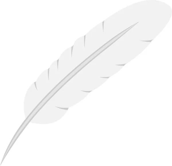 Vector Illustration White Colored Bird Feather — Stock Vector