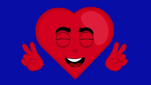 Loop Animation Ενός Χαρακτήρα Καρδιά Κινουμένων Σχεδίων Κάνει Την Κλασική — Αρχείο Βίντεο