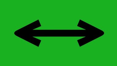 Yeşil krom anahtar arkaplan üzerinde her iki tarafı gösteren sol ve sağ tarafı gösteren bir okun döngü canlandırması