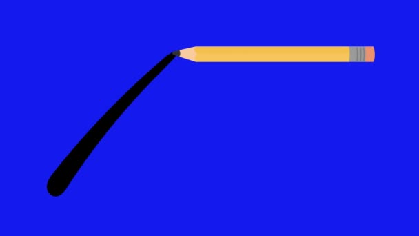 Анімація Олівця Пише Хрест Відхилення Або Неприйняття Синьому Фоні Ключа — стокове відео