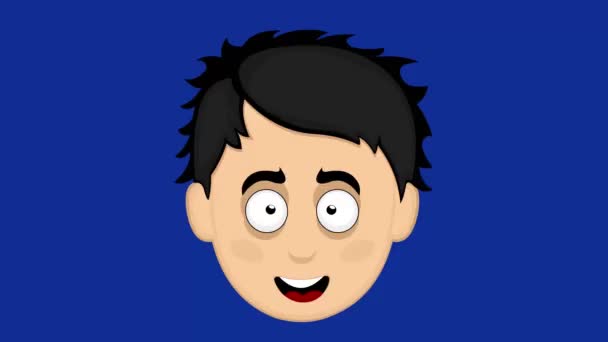 Animação Loop Rosto Homem Dos Desenhos Animados Com Uma Expressão — Vídeo de Stock