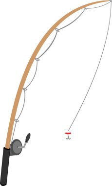 Bir balık oltasının vektör çizimi