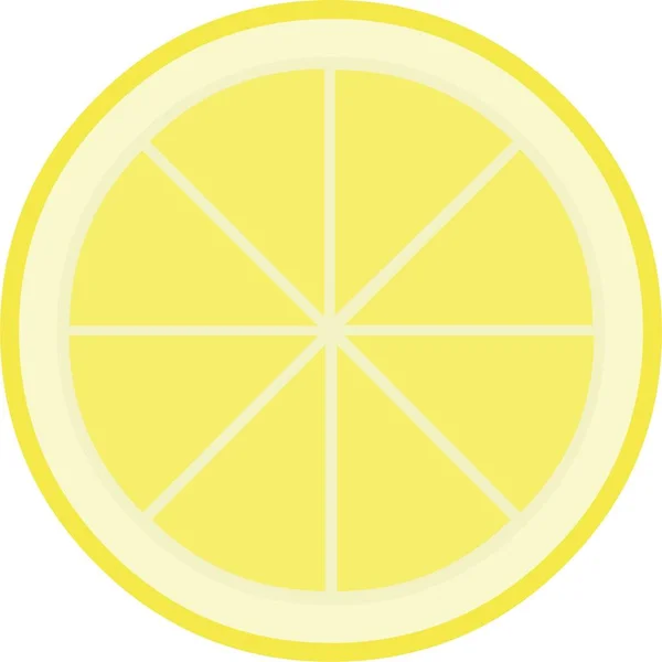 Vector Illustration Lemon Cut Half Front View — Stock Vector