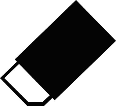 Bir silginin siyah ve beyaz vektör renk simgesi çizimi