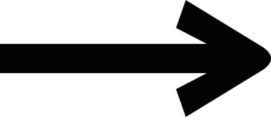 Klasik bir siyah okun sağ tarafı gösteren vektör çizimi