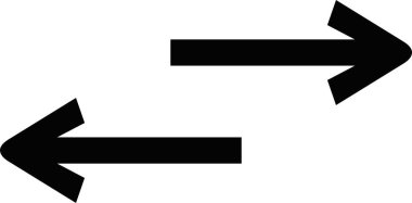 Siyah okların vektör çizimi, sağ ve sol yönleri gösterir