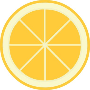 Önden portakal meyvesinin yarısının vektör çizimi