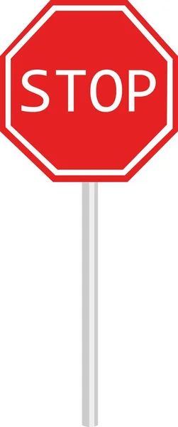 Vektor Illustration Des Stoppverkehrs Oder Der Straßenbeschilderung Einem Mast — Stockvektor