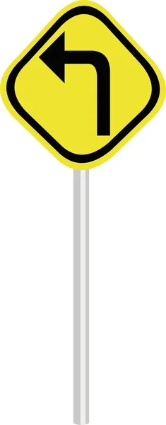 Vector Illustration Traffic Sign Turn Left — Stockový vektor