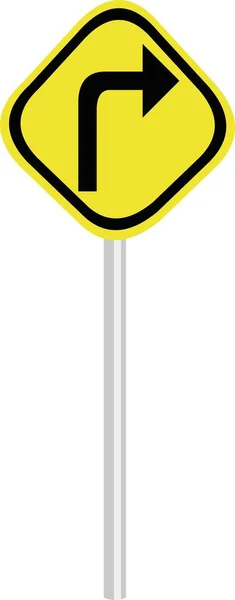 Векторная Иллюстрация Дорожного Знака Поверните Направо — стоковый вектор