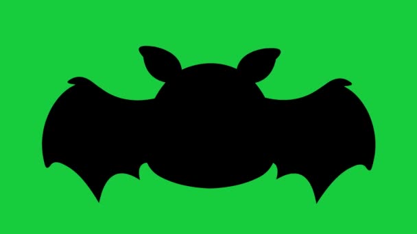 Animação Loop Silhueta Preta Morcego Vampiro Movendo Suas Asas Fundo — Vídeo de Stock