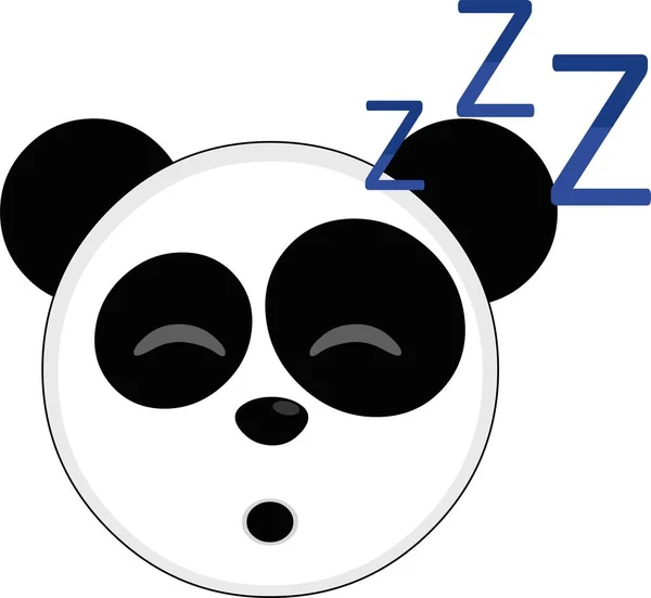 Vector Illustration Face Cartoon Panda Bear Sleeping — Stock Vector