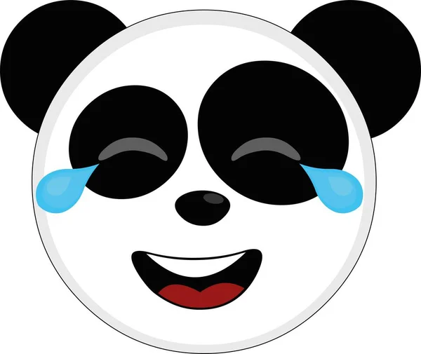 熊猫脸的矢量图以喜笑的泪水制作卡通片 — 图库矢量图片