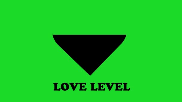 Animation Loop Black Silhouette Heart Icon Text Love Level Loading — Vídeo de stock