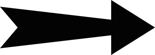 典型黑色箭头形状的矢量图解 指向右边 — 图库矢量图片
