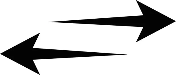 Imprimirvector Illustration Black Arrows Indicating Right Left Directions — Stockvektor