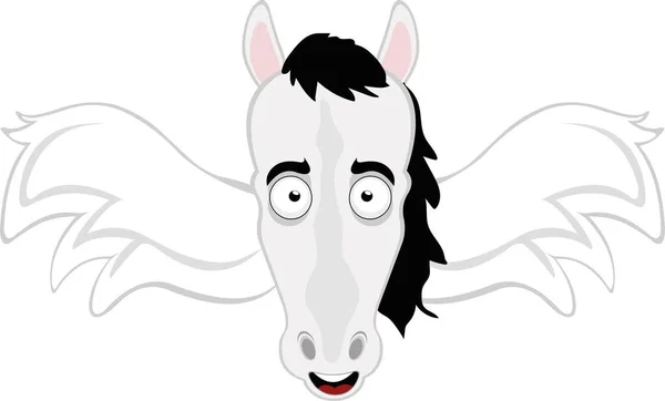 Ilustración Vectorial Cara Pegaso Caballo Con Alas — Vector de stock