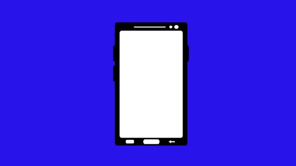 Анімація Перетину Мобільного Телефону Концепції Забороненого Використання Мобільних Телефонів Синьому — стокове відео