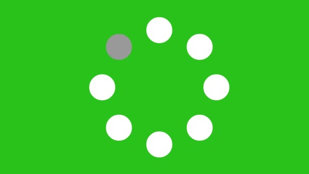 Animation Website Loading Icon Designed White Dots Green Chroma Key — Stok video