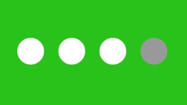 Loop animation of icon loading website of white dots online, on a green chroma key background