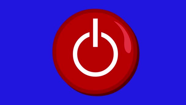Loop Animation Circular Button Blue Chroma Key Background — Vídeo de Stock